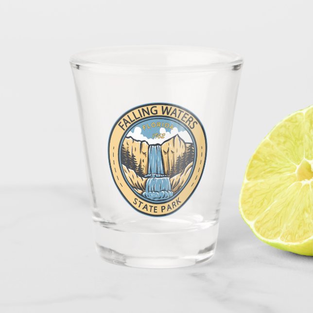 Falling Waters State Park Florida Badge Shot Glass (Front)