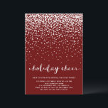 Falling White Snow | Red Holiday Party Invitation<br><div class="desc">Customisable holiday invitation featuring featuring falling snow,  whimsical script,  stars and snowflakes. Matching items and other colours are available.</div>
