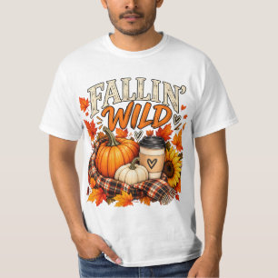 Falling Wild Pumpkin Fall Autumn Graphic Custom T-Shirt