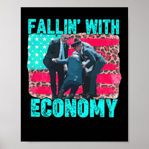 Falling With Economy Happy 4th Of July Funny Biden Poster