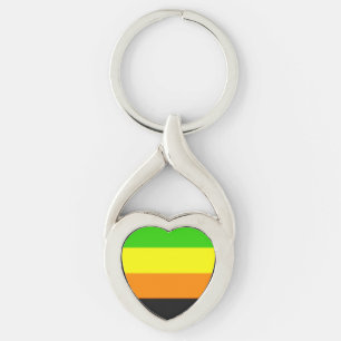 Fallln Aromantic Pride Flag Key Ring
