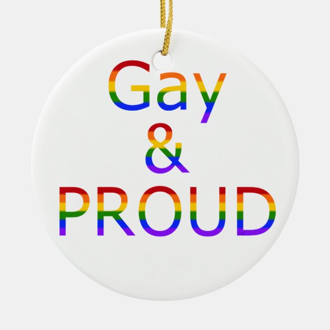 Fallln Gay and Proud Ceramic Tree Decoration (Front)