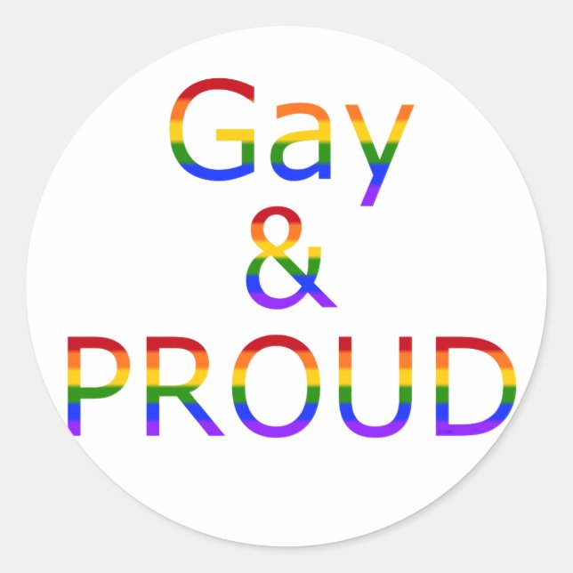 Fallln Gay and Proud Classic Round Sticker (Front)