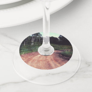 Falln A Curve In The Road Wine Glass Tag
