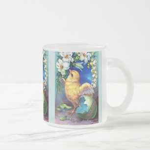 Falln A Happy Easter Chick Frosted Glass Coffee Mug