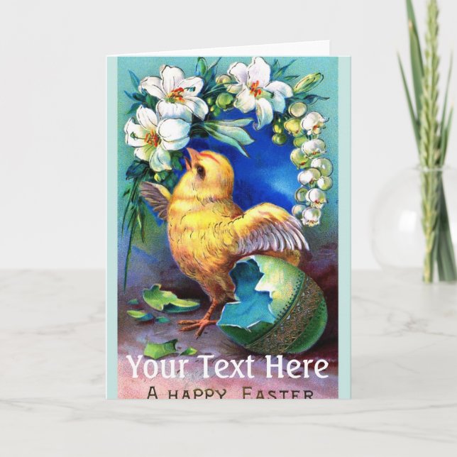 Falln A Happy Easter Chick Holiday Card (Front)