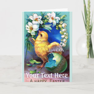 Falln A Happy Easter Chick Holiday Card