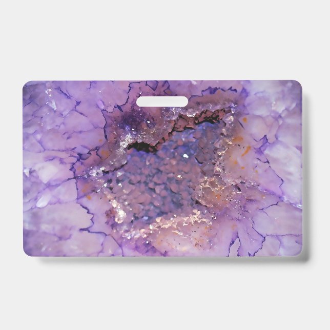 Falln Amethyst Geode ID Badge (Front)