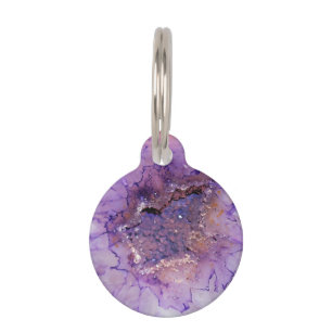 Falln Amethyst Geode Pet Tag