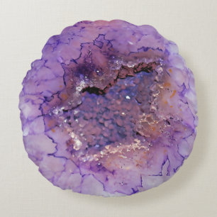 Falln Amethyst Geode Round Cushion