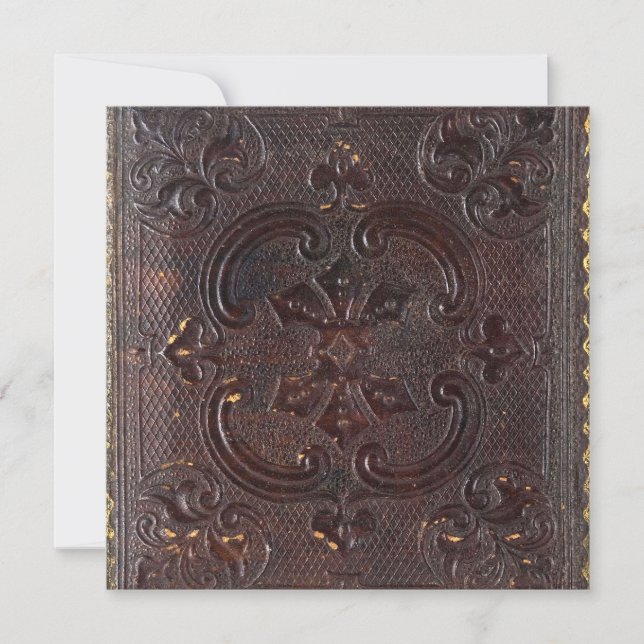 Falln Ancient Leather Book Invitation (Front)