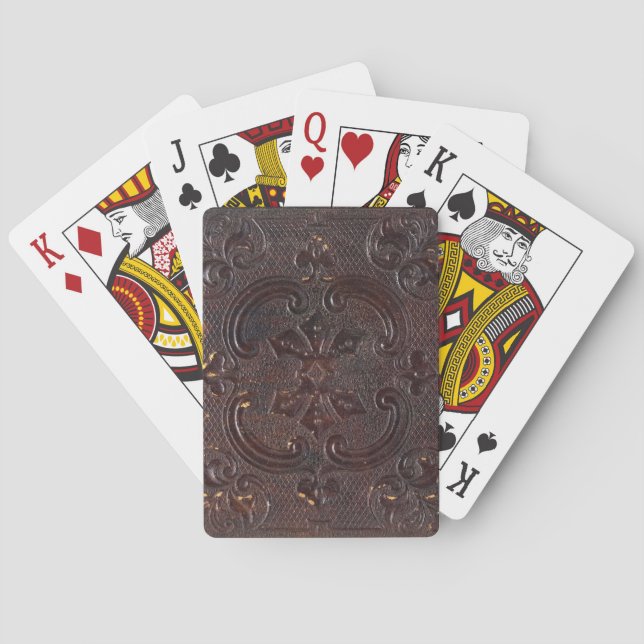 Falln Ancient Leather Book Playing Cards (Back)