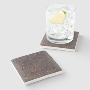 Falln Ancient Leather Book Stone Coaster