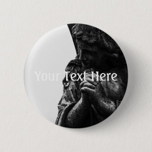 Falln Angel in Prayer 6 Cm Round Badge