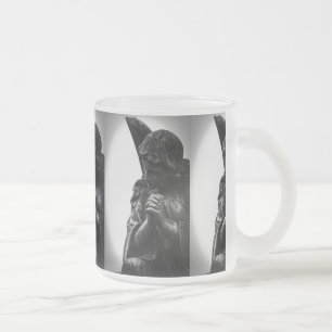 Falln Angel in Prayer Frosted Glass Coffee Mug