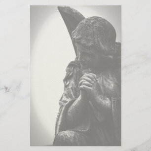 Falln Angel in Prayer Stationery