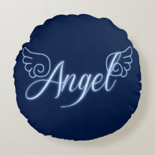 Falln Angel With Wings Round Cushion