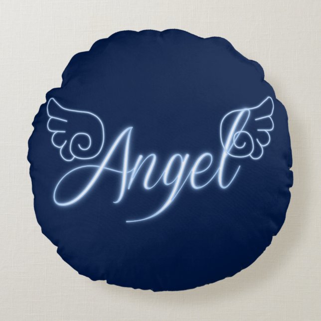 Falln Angel With Wings Round Cushion (Front)