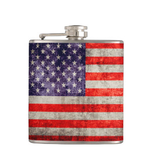 Falln Antique American Flag Hip Flask