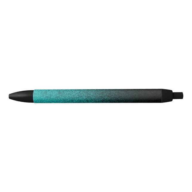 Falln Aqua & Black Glitter Gradient Ink Pen (Front)