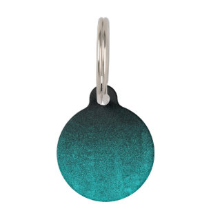 Falln Aqua & Black Glitter Gradient Pet Tag
