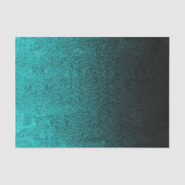 Falln Aqua & Black Glitter Gradient Tissue Paper (Front)