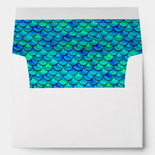 Falln Aqua Blue Scales Envelope