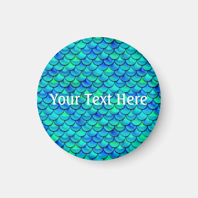 Falln Aqua Blue Scales Magnet (Front)