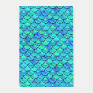Falln Aqua Blue Scales Post-it Notes