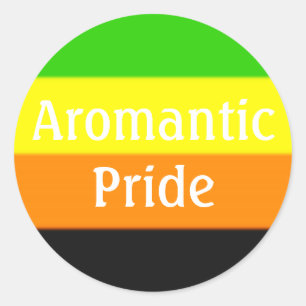 Falln Aromantic Pride Flag (Text) Classic Round Sticker