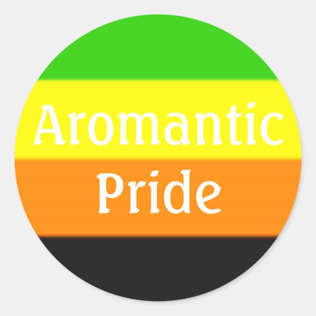 Falln Aromantic Pride Flag (Text) Classic Round Sticker (Front)
