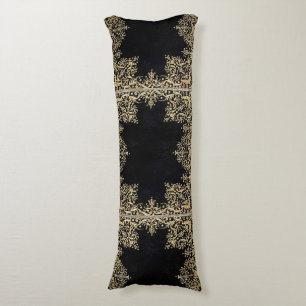 Falln Black And Gold Filigree Body Cushion