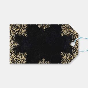 Falln Black And Gold Filigree Gift Tags