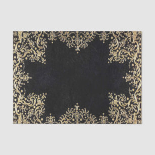 Falln Black And Gold Filigree Tissue Paper