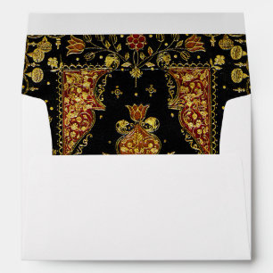 Falln Black and Gold Floral Envelope