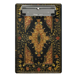 Falln Black and Gold Floral Mini Clipboard