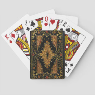Falln Black and Gold Floral Playing Cards