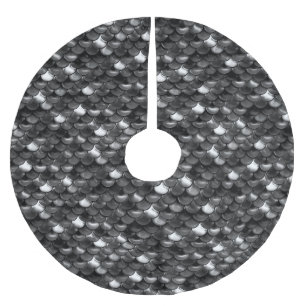 Falln Black and White Scales Brushed Polyester Tree Skirt