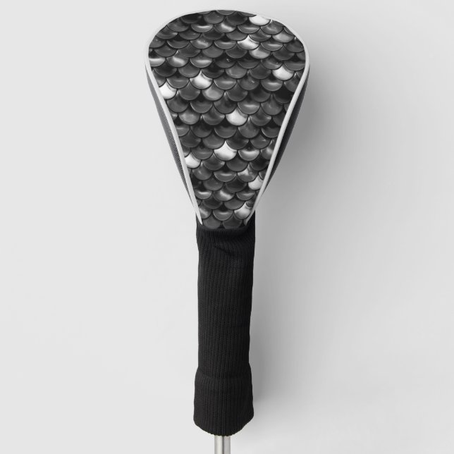 Falln Black and White Scales Golf Head Cover (Front)