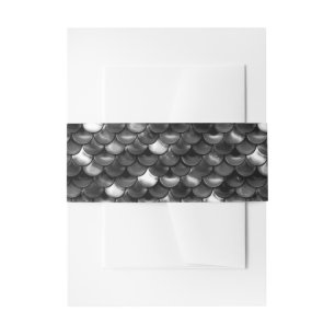 Falln Black and White Scales Invitation Belly Band