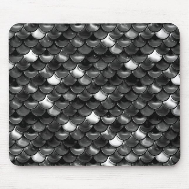 Falln Black and White Scales Mouse Mat (Front)