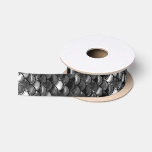 Falln Black and White Scales Satin Ribbon