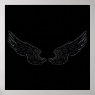 Falln Black Angel Wings Poster