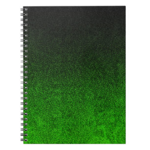 Falln Black & Green Glitter Gradient Notebook
