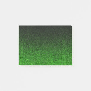 Falln Black & Green Glitter Gradient Post-it Notes