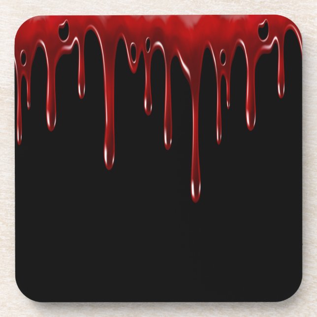 Falln Blood Drips Black Coaster (Front)