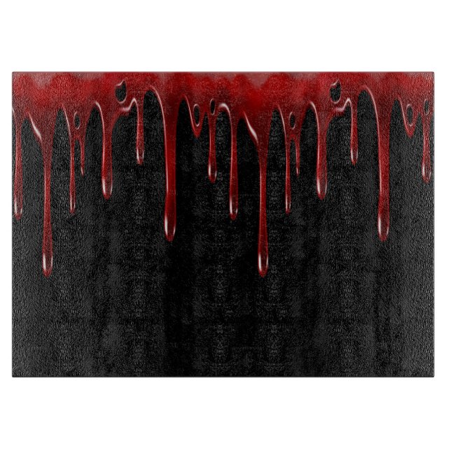 Falln Blood Drips Black Cutting Board (Front)