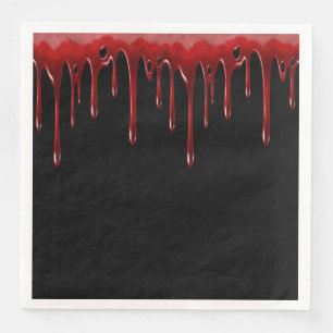 Falln Blood Drips Black Napkin