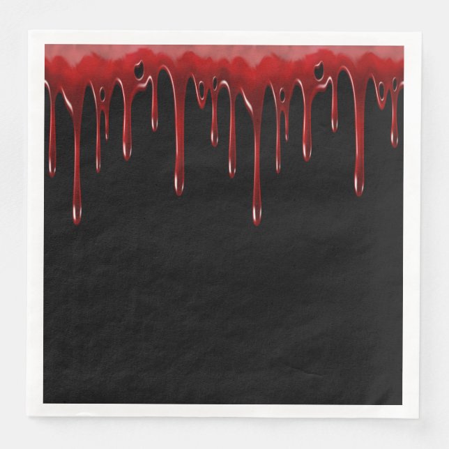 Falln Blood Drips Black Napkin (Front)