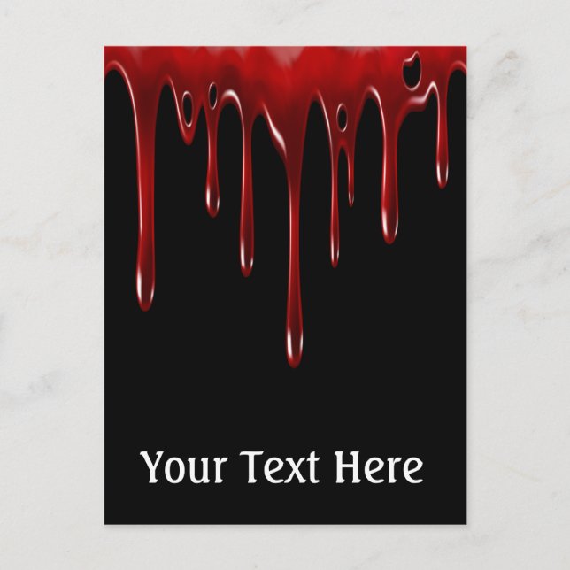 Falln Blood Drips Black Postcard (Front)